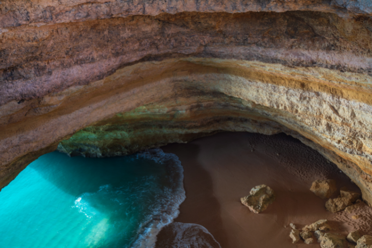 benagil sea cave from above